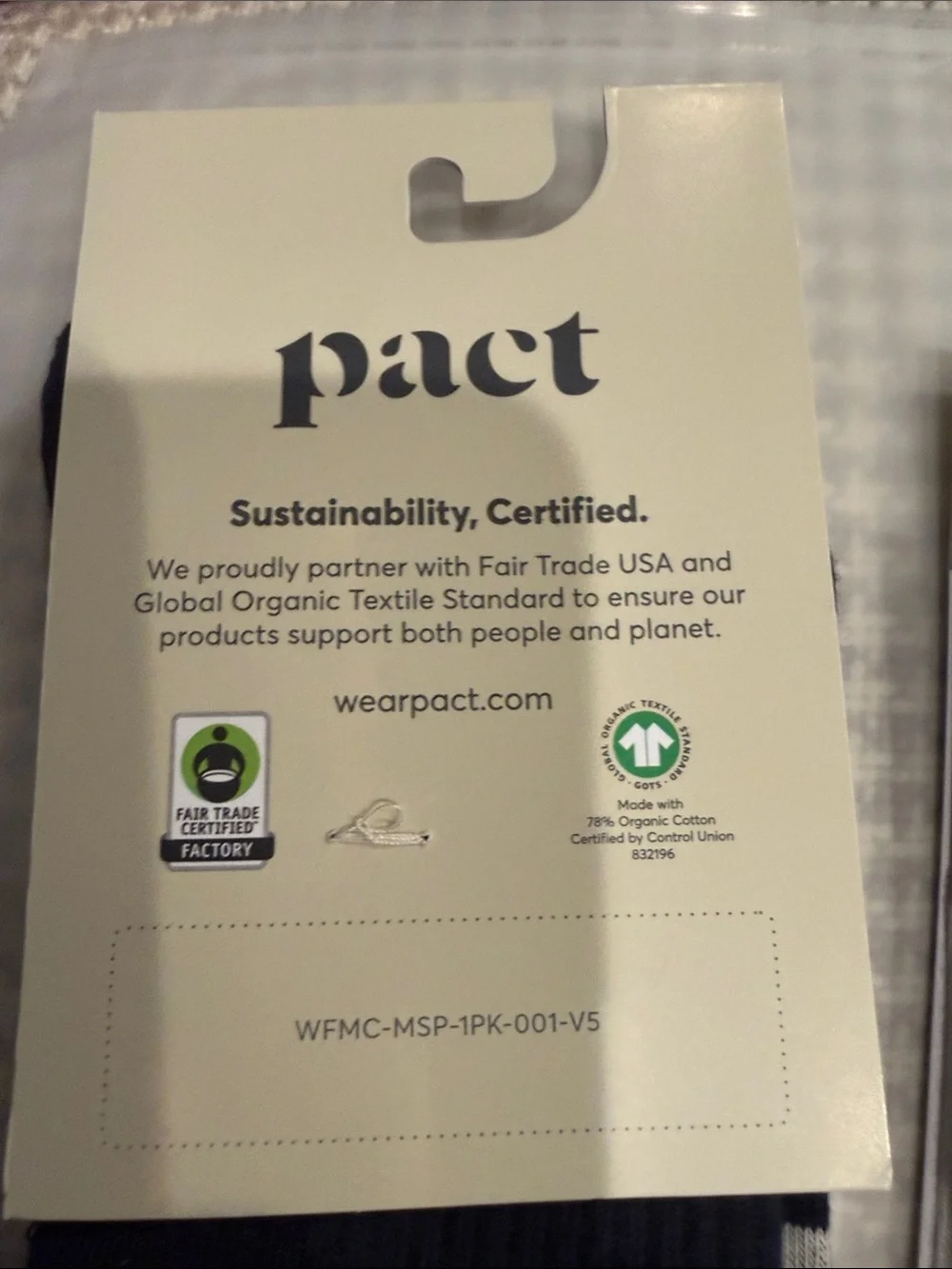 Pact Organic Cotton Blend Men's Crew Socks - White & Olive/Navy Stripes